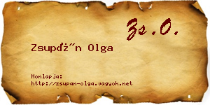 Zsupán Olga névjegykártya